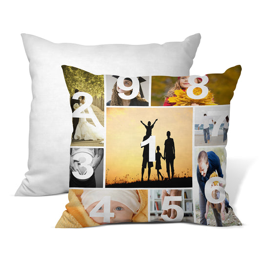 Mix Photo Collage Throw Pillow