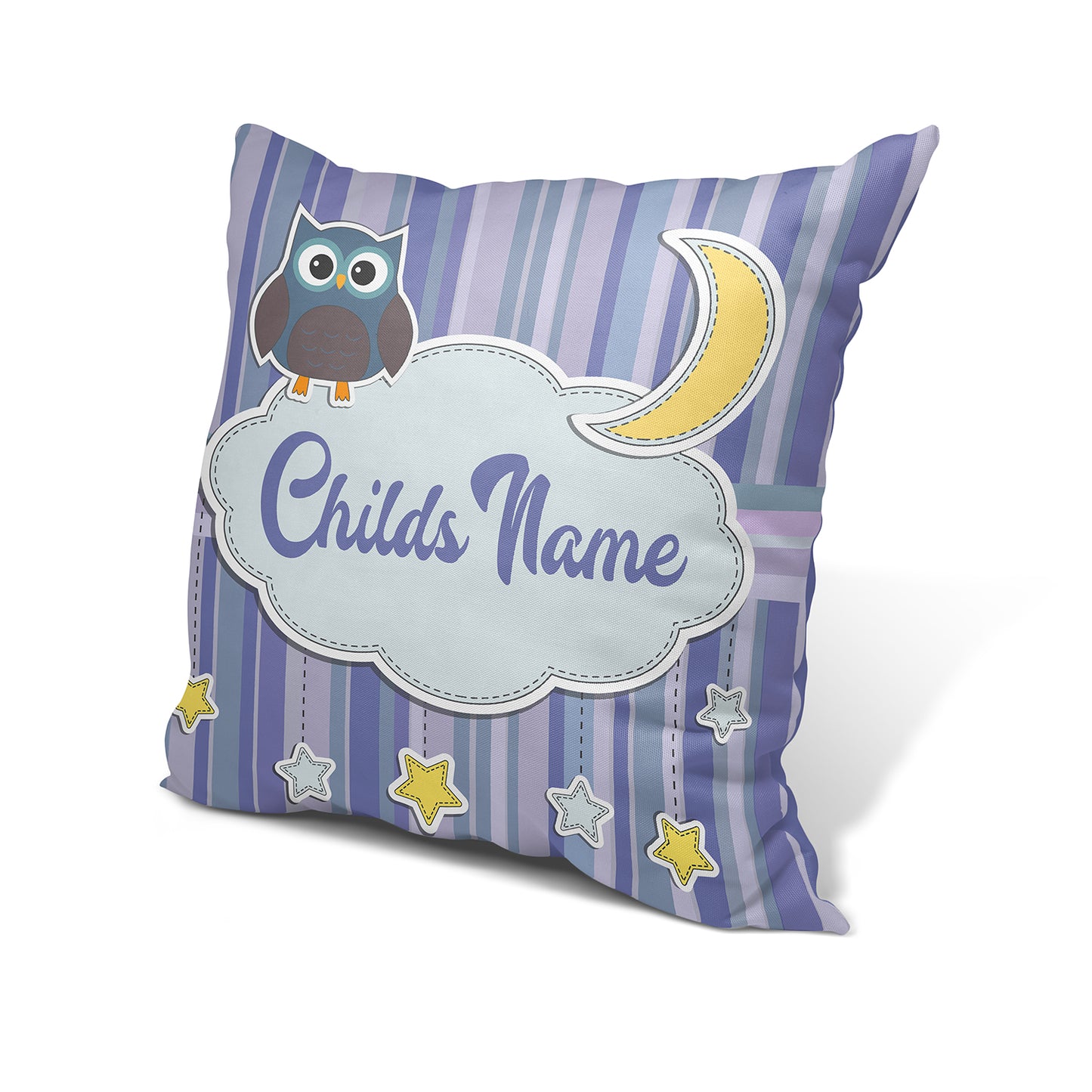 Owl Good Night Moon and Stars Throw Pillow