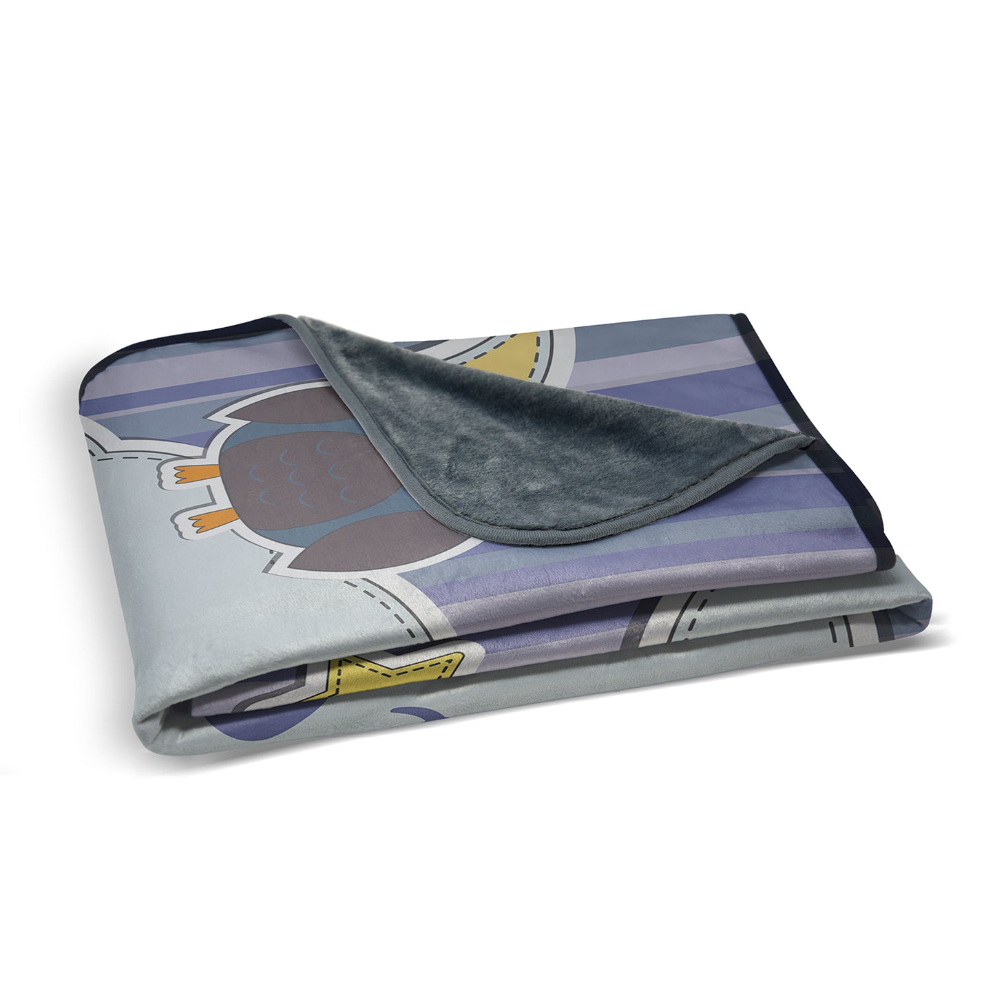 Owl Good Night Moon and Stars Pixel Fleece Blanket