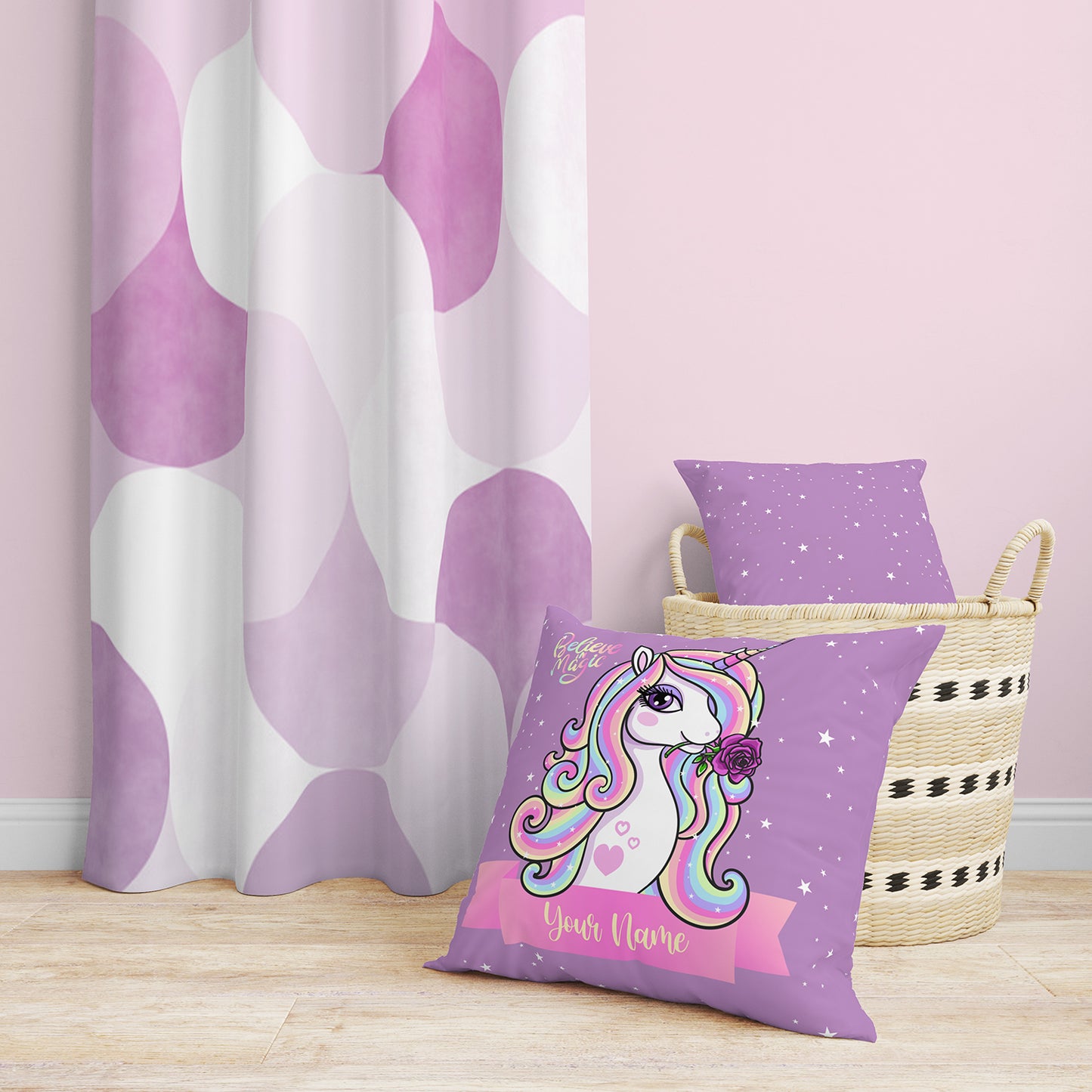 Believe In Magic Unicorn Throw Pillow