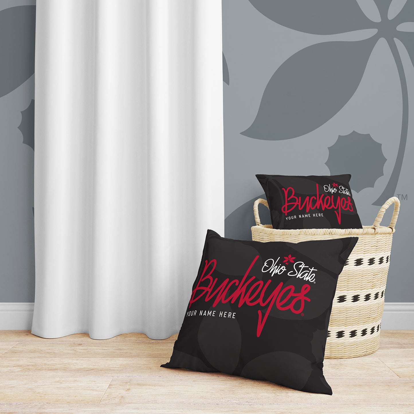 Ohio State Buckeye Leaves Throw Pillow | Personalized | Custom