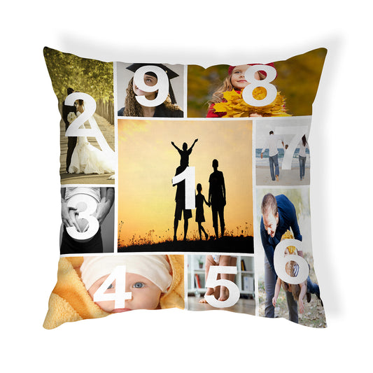 Mix Photo Collage Throw Pillow