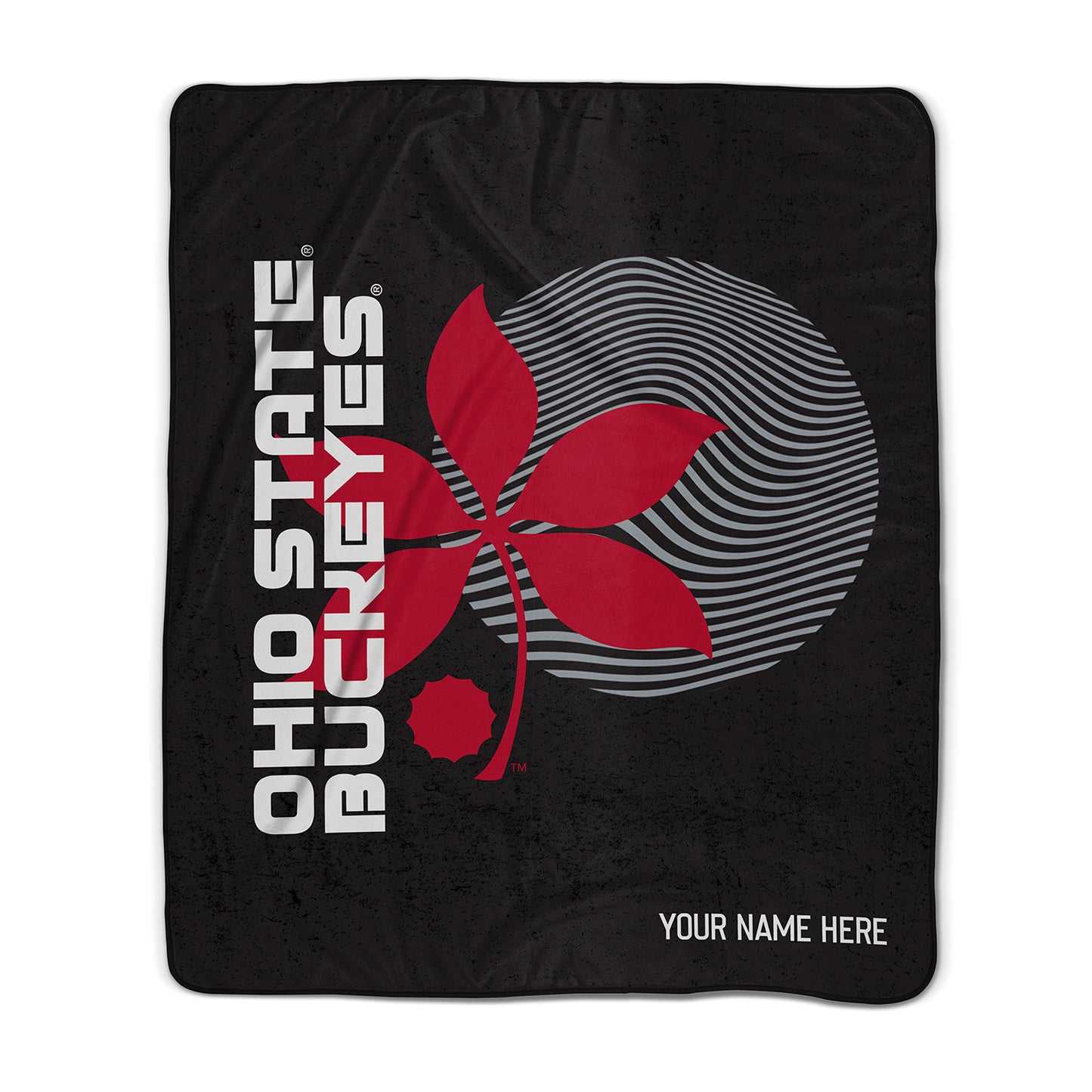 Ohio State Buckeye Leaf Pixel Fleece Blanket | Personalized | Custom