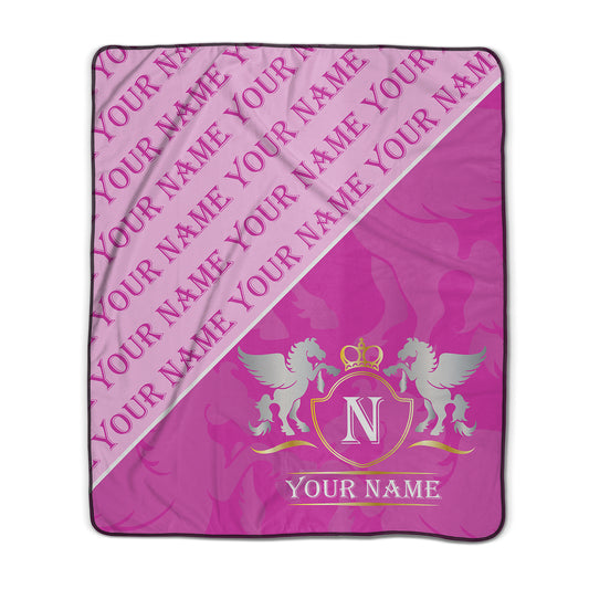 Monogram Name Repeat Pixel Fleece Blanket