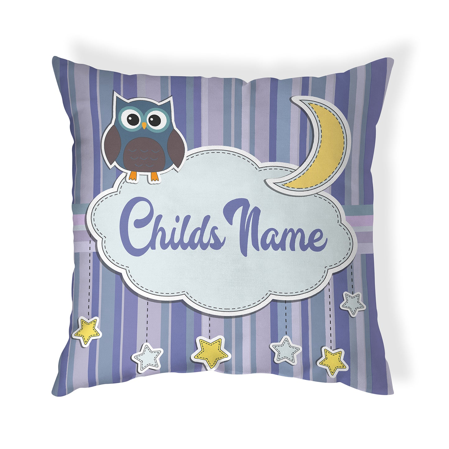 Owl Good Night Moon and Stars Throw Pillow