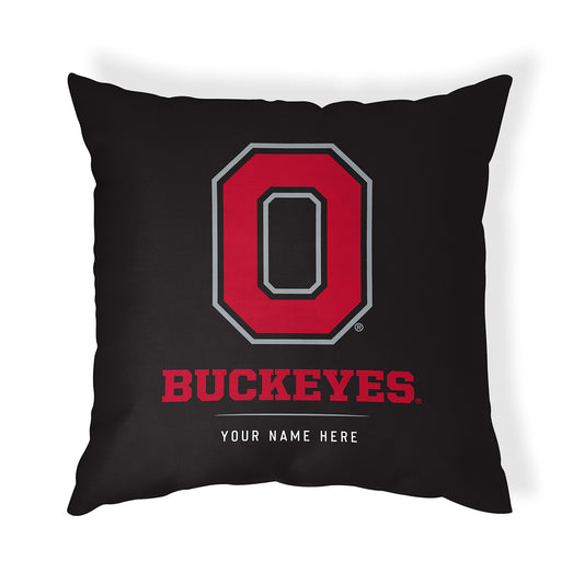 Ohio State Buckeyes Block Throw Pillow | Personalized | Custom
