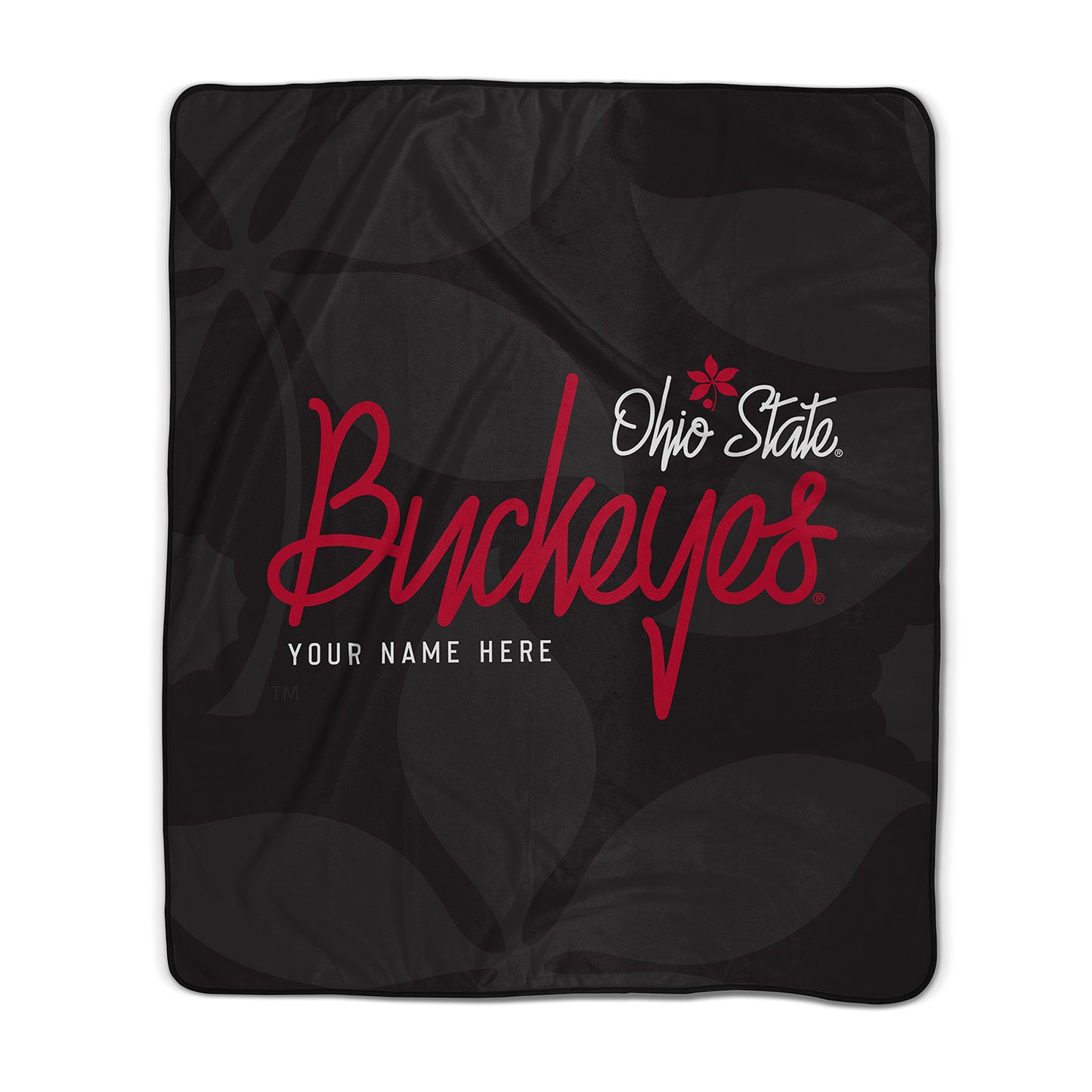 Ohio State Buckeye Leaves Pixel Fleece Blanket | Personalized | Custom